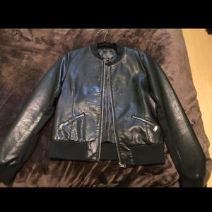 Black faux leather jacket